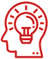 Red icon showing head with lightbulb.